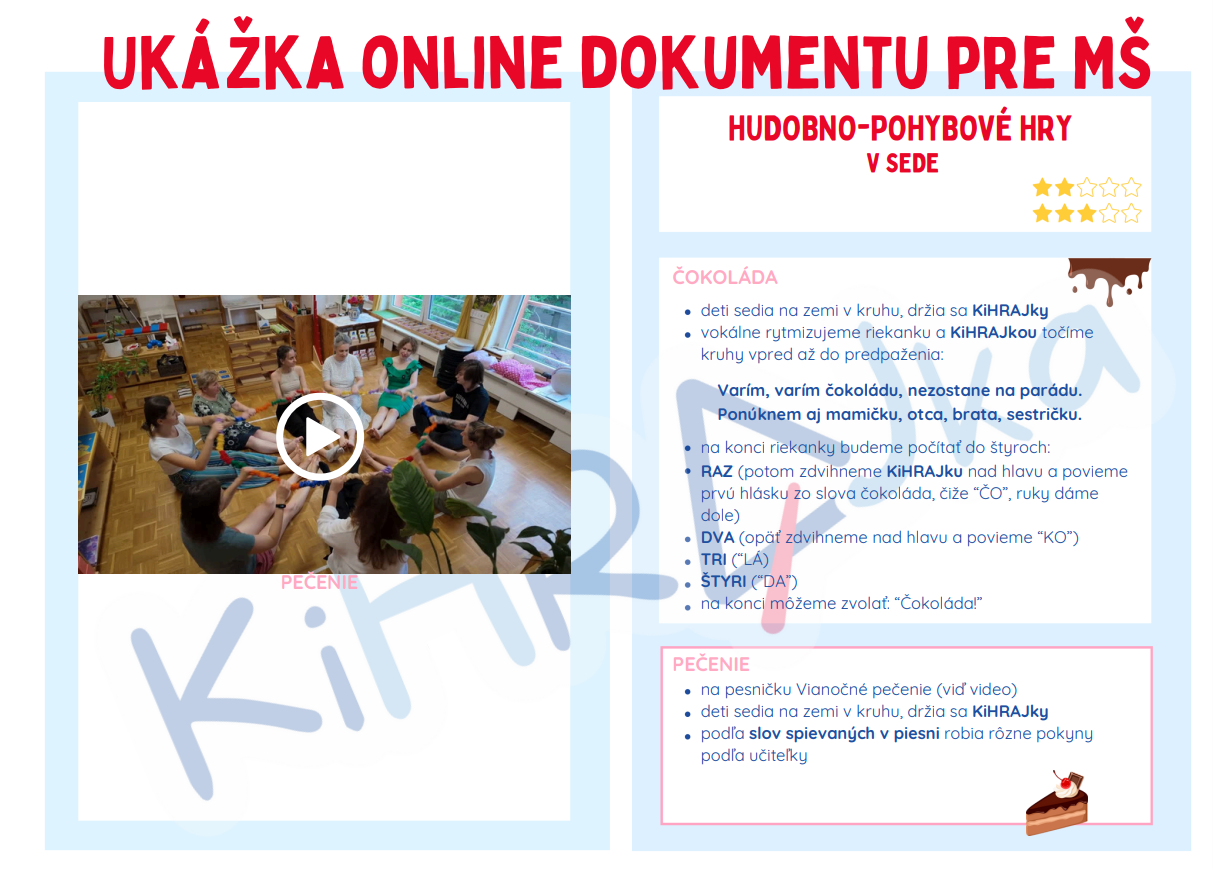 Ukážka online dokumentu pre MŠ